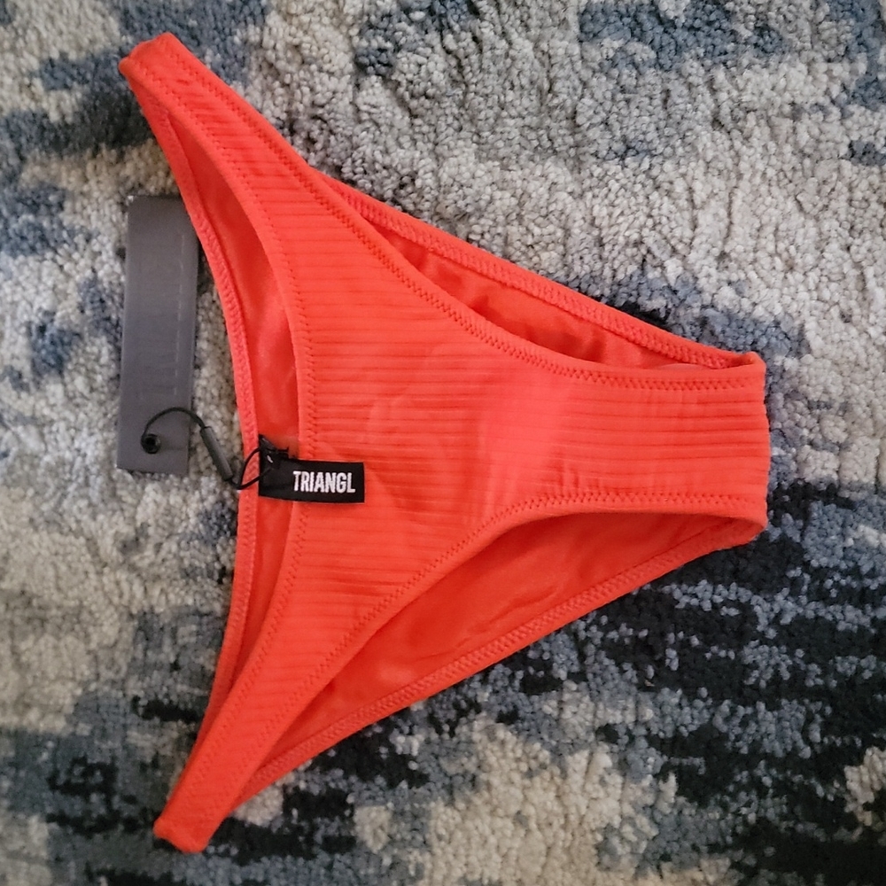 Red Rib Cheeky coverage Bathing suit bottom